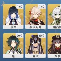 75黄 62角色黄 13武器黄 24五星角色 12五星武器 女主 60级